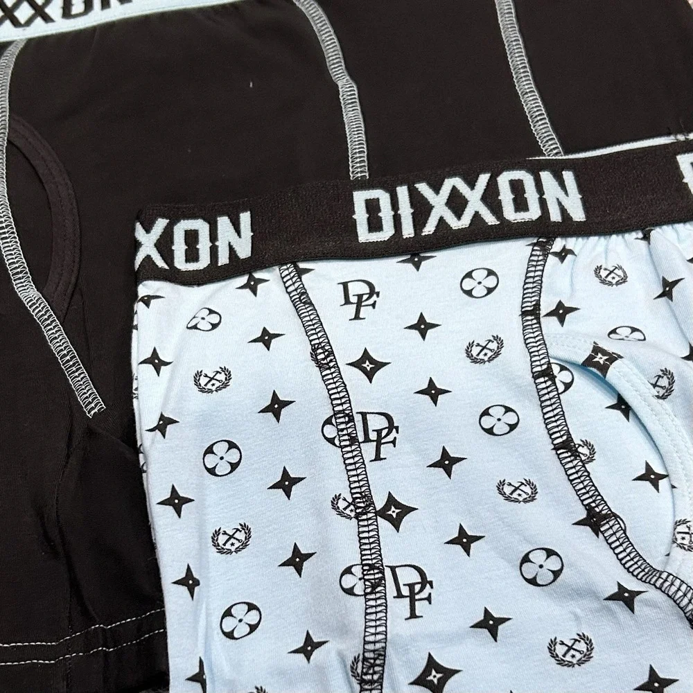 Dixxon Flannel Co Men's XL Premium Boxer Briefs Blue Star/Logo & Black‎ 2 Pairs